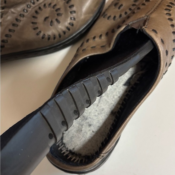 Klogs F7 Brown Leather slip on platform mules shoes clogs - Picture 6 of 6